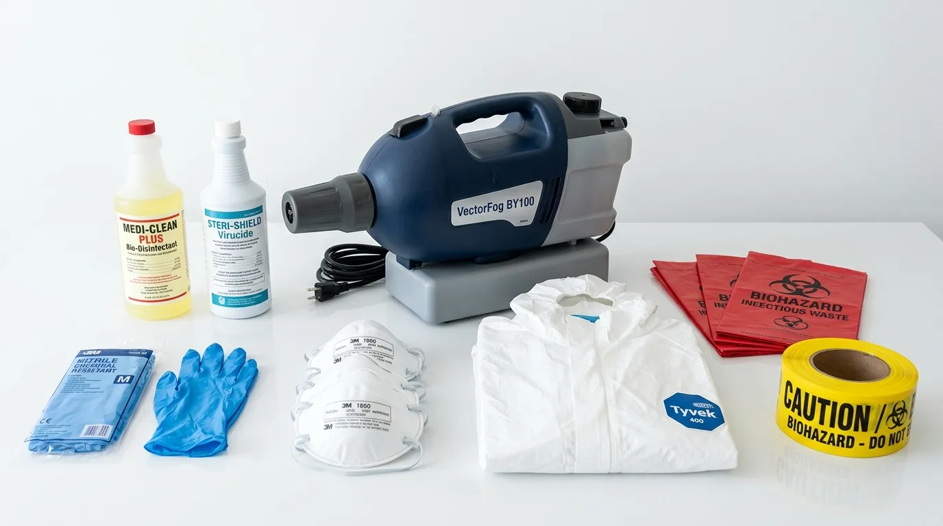 Professional biohazard remediation crew working in Concord